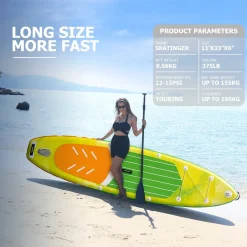 Geniş ölçülerde şişme sup board