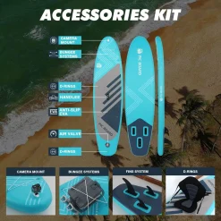 üç finli sup ayakta kürekli sörf tahtası