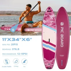 stand up paddle board ayakta kürekli sörf tahtası pembe